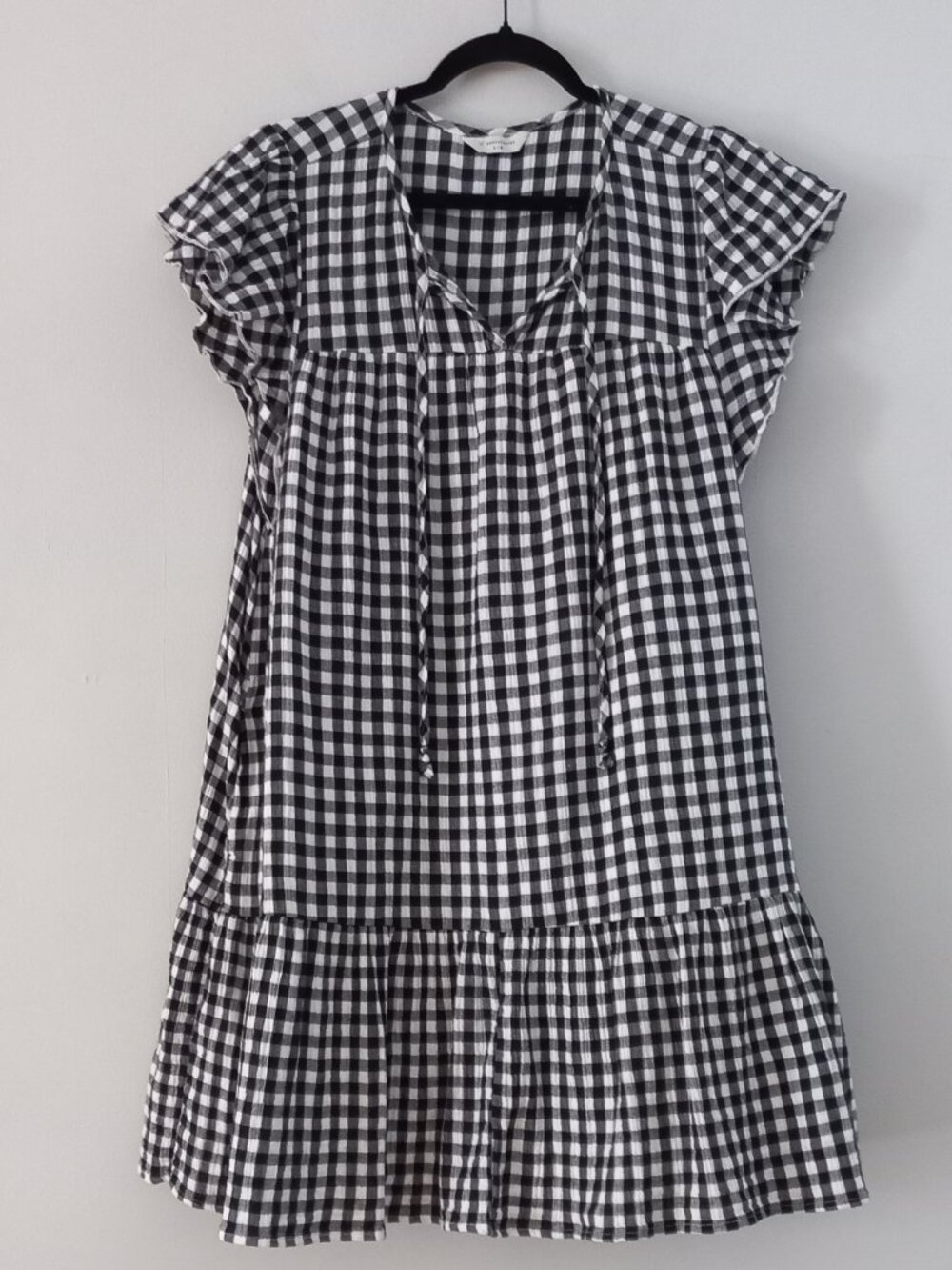 DENVER HAYES 100% cotton gingham babydoll dress